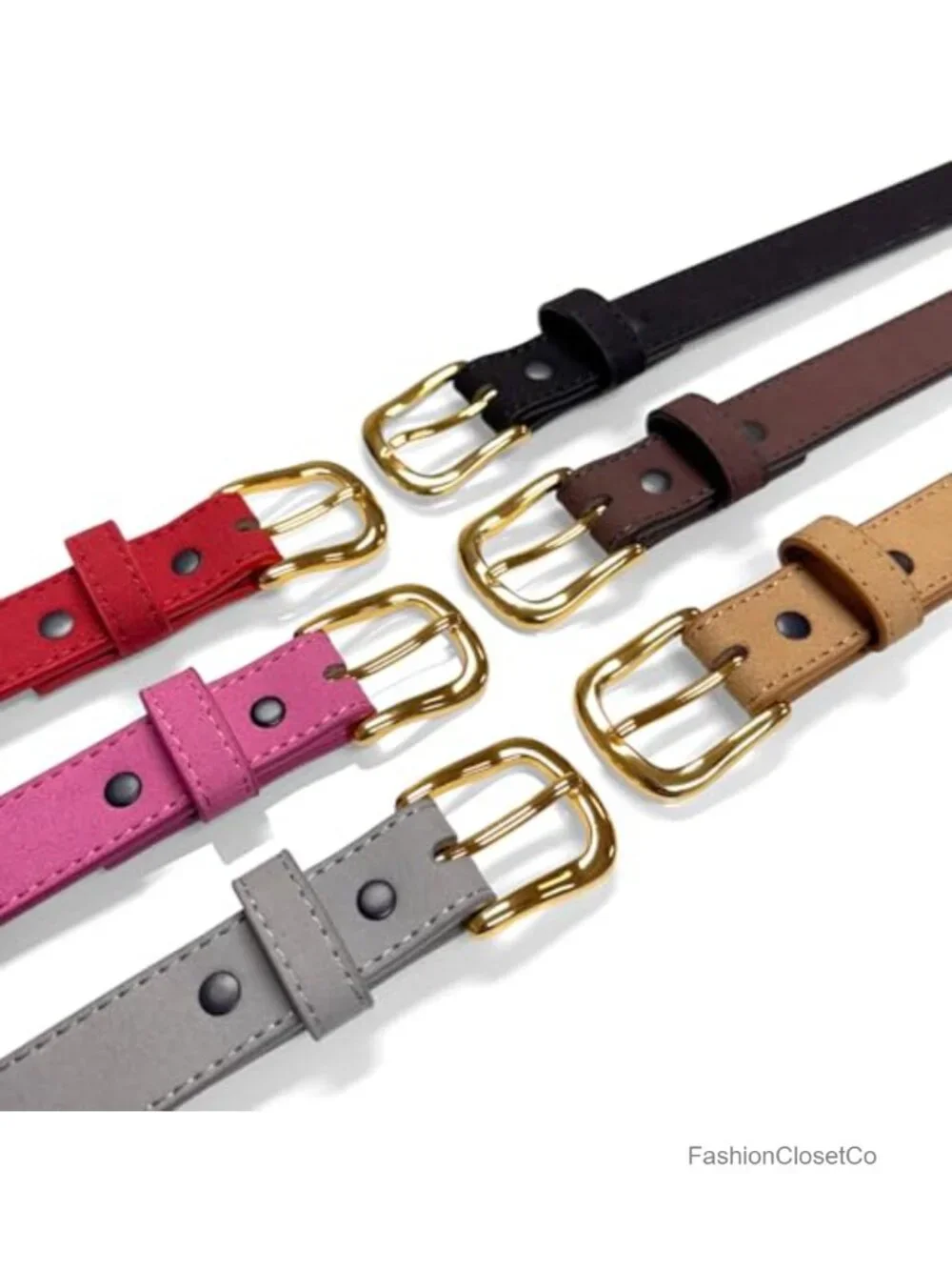 Genuine Suede Leather Snap-On Belt 1 Inch Wide Casual